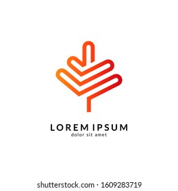 Tree logo design, green nature, environmental logo, growth symbol, family trees, financial icon, vector illustration