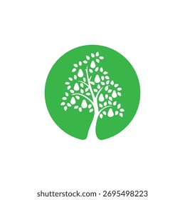 diseño de logotipo de árbol, icono de logotipo de árbol para tienda orgánica, logotipo ecológico, signo de árbol con color verde natural, Vector de diseño de logotipo moderno, granja fresca 