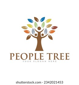 Ilustración del diseño del logotipo del árbol