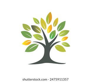 Tree logo design illustration sign