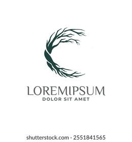 Tree Logo Design Illustration vector illustration, tree with leaves logo icon template