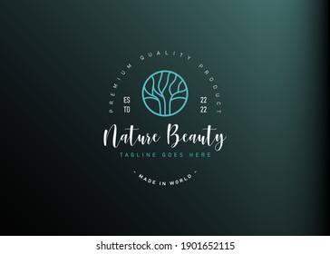 Tree Logo Design Inspiration. Unique Nature Tree Vector Illustration That Resembles Roots. Modern Icon Design Vector Template with Line Style