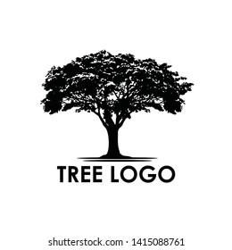 Tree logo design, landscape vintage logo design - Vector illustration