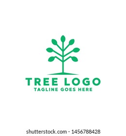 Tree Logo Design. Leaf Logotype. Organic Plant. Natural Flower Vector Logo Icon Symbol.
