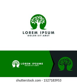 Tree logo design, nature forest icon vector illustration