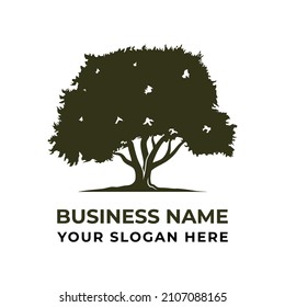 diseño de logotipo de árbol. Plantilla de logotipo de árbol de roble vectorial