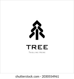 tree logo design on white background. simple logo vector