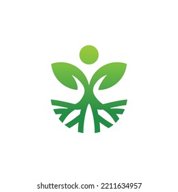 Tree logo design with people. Abstract tree logo design. Natural logo design