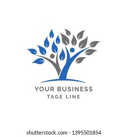 Tree logo design with people concept