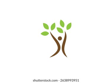tree logo design people vector illustration