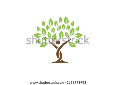 tree logo design people vector illustration