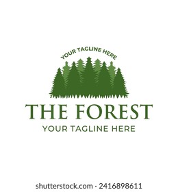 Tree logo design. Pine forest logo vector illustration