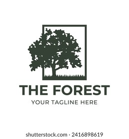 Tree logo design. Pine forest logo vector illustration