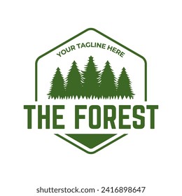 Tree logo design. Pine forest logo vector illustration