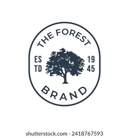 Tree logo design. Pine forest logo vector illustration