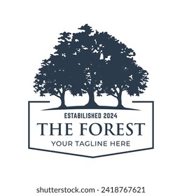 Tree logo design. Pine forest logo vector illustration