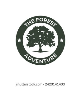 Tree logo design. Pine forest logo vector illustration