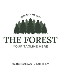 Tree logo design. Pine forest logo vector illustration