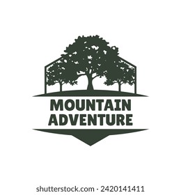 Tree logo design. Pine forest logo vector illustration