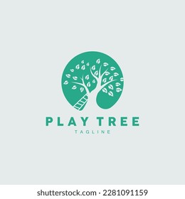 Tree Logo Design, Playground Vector, Education Tree Icon