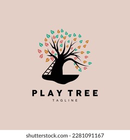 Tree Logo Design, Playground Vector, Education Tree Icon