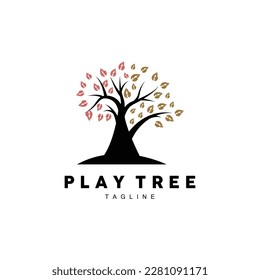 Tree Logo Design, Playground Vector, Education Tree Icon