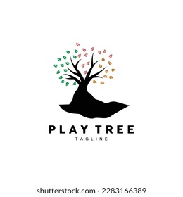 Tree Logo Design, Playground Vector, Education Tree Icon