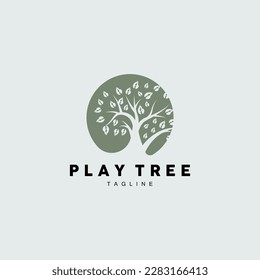 Tree Logo Design, Playground Vector, Education Tree Icon