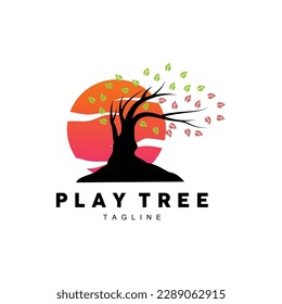 Tree Logo Design, Playground Vector, Education Tree Icon