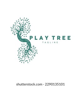 Tree Logo Design, Playground Vector, Education Tree Icon