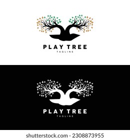 Tree Logo Design, Playground Vector, Education Tree Icon
