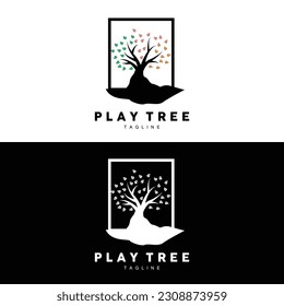 Tree Logo Design, Playground Vector, Education Tree Icon
