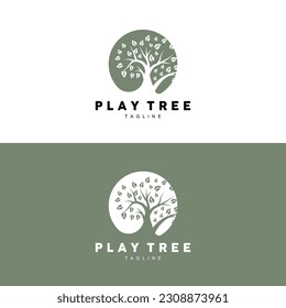 Tree Logo Design, Playground Vector, Education Tree Icon