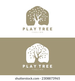 Tree Logo Design, Playground Vector, Education Tree Icon