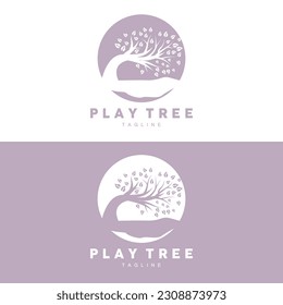 Baumlogo-Design, Spielplatz-Vektorgrafik, Bildungs-Baumsymbol