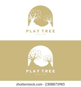 Tree Logo Design, Playground Vector, Education Tree Icon