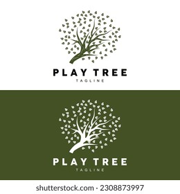 Tree Logo Design, Playground Vector, Education Tree Icon