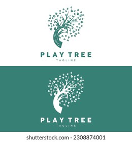 Tree Logo Design, Playground Vector, Education Tree Icon