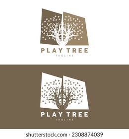 Tree Logo Design, Playground Vector, Education Tree Icon