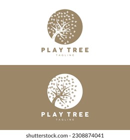 Tree Logo Design, Playground Vector, Education Tree Icon