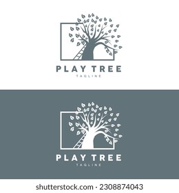 Tree Logo Design, Playground Vector, Education Tree Icon