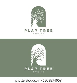 Tree Logo Design, Playground Vector, Education Tree Icon