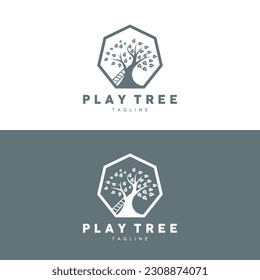 Tree Logo Design, Playground Vector, Education Tree Icon