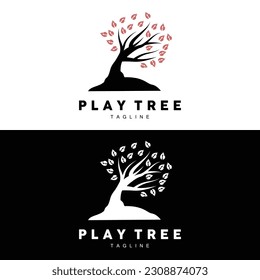 Tree Logo Design, Playground Vector, Education Tree Icon