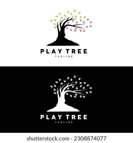 Tree Logo Design, Playground Vector, Education Tree Icon