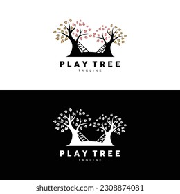 Tree Logo Design, Playground Vector, Education Tree Icon