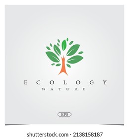 logotipo de diseño logotipo de árbol plantilla elegante premium mejor para ecología naturaleza logotipo vectores eps 10