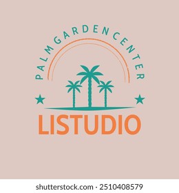 design do logotipo da árvore. com estilo retrô e limpo