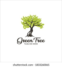 tree logo design silhouette vector