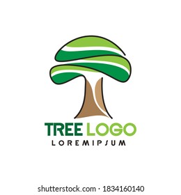 tree logo design simple modern vector template icon green nature